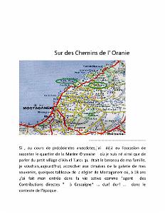 SUR LES CHEMINS DE L'ORANIE